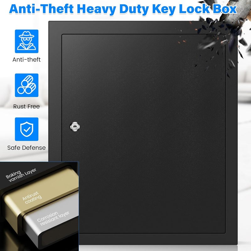 Oepmoc 125 Keys Key Lock Box Wall Mount, Anti-Theft Key Organizer with Colored Key Tags and Key Drop Slot, Conveniently Key Cabinet for Car Garage House Rental Office Business - Image 3
